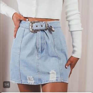 NWT Distressed western skirt